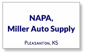 NAPA, Miller Auto Supply Pleasanton, KS